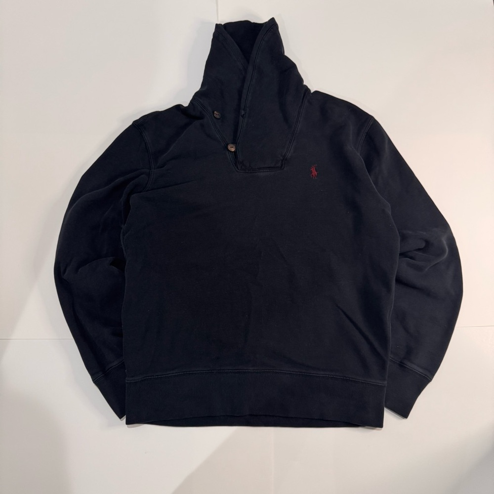 Polo Ralph Lauren Sweater
Mens Medium Black Button
Cowl Neck Pull Over